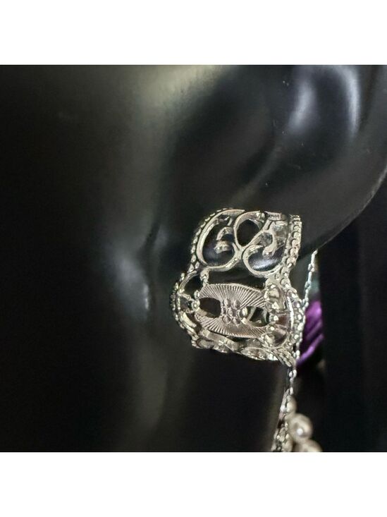Sarah Coventry Jewelry - Sarah Coventry Vintage Filigree Huggie Hoop Earrings Silver Stamped 1980s